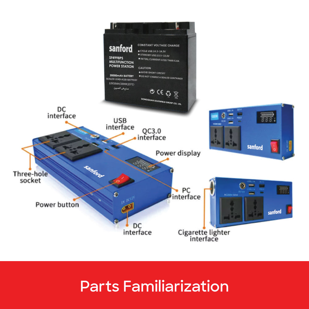 Sanford 20000mAh Rechargeable Power Station with Light and USB Charging Port | SF4998PS - buysanford